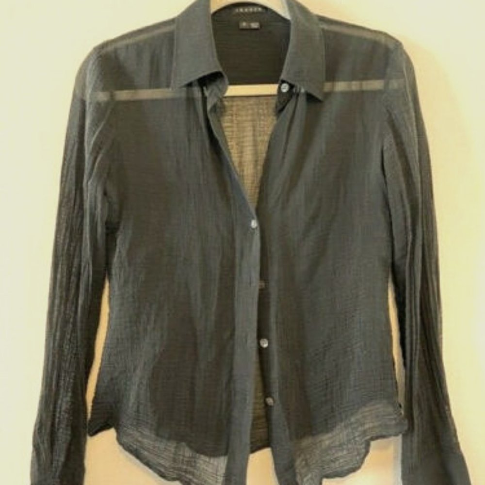 Theory black see through shirt -size P-